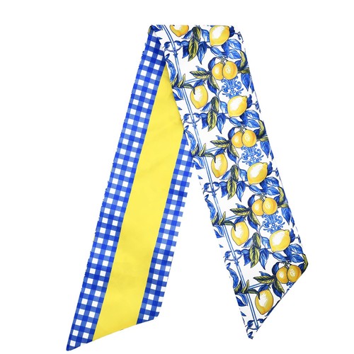 Lemon wreath sash blue yellow - lemon,