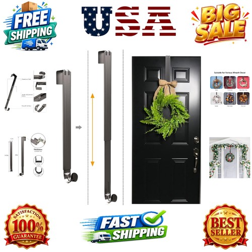 Wreath hanger adjustable over - adjustable,