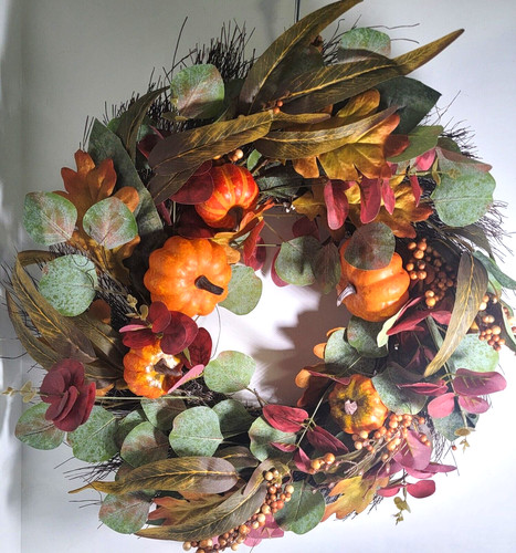 Hand crafted fall wreath - hand,