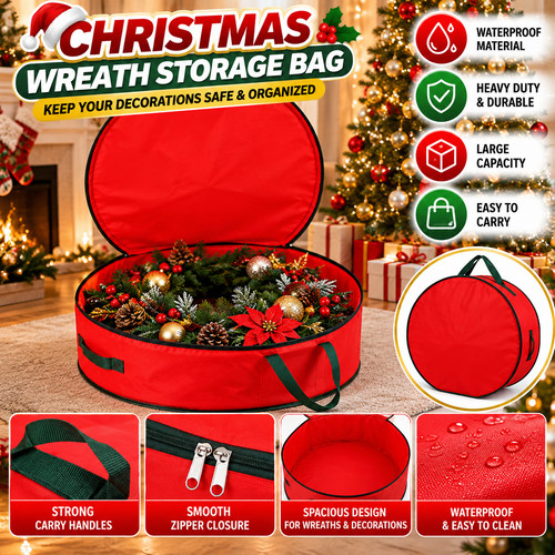 Large round christmas wreath - round,