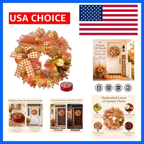 Inch fall wreaths for front - 24,