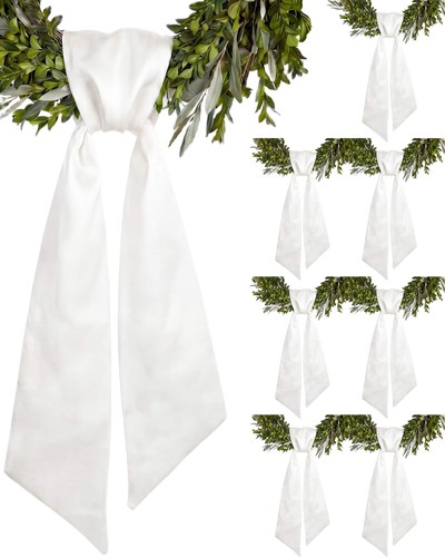 Pack white wreath sash - 8,