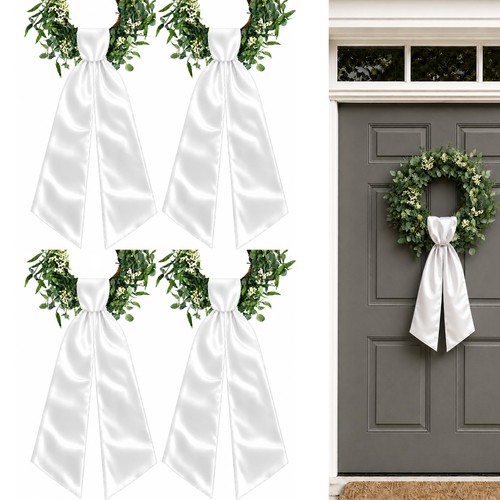 Pack white wreath sash - 4,