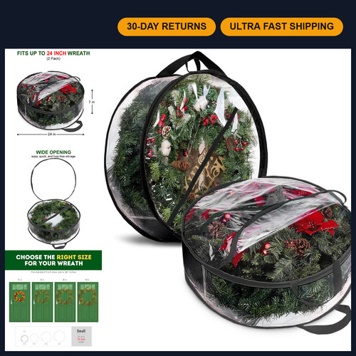 Black christmas wreath - black,