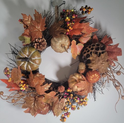 Hand crafted fall wreath - crafted,